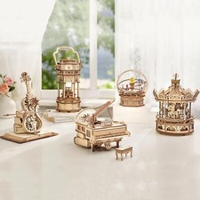 ROKR 3D Holzpuzzle Spieluhr Nachtlicht Modellbau Kindergeschenk DIY Bausatz