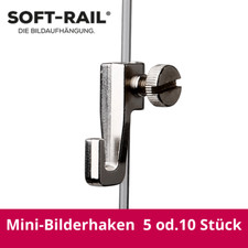 5 St. oder 10 St. Bilderhaken Mini Silber / Weiß, Bilderschienen Galerieschienen