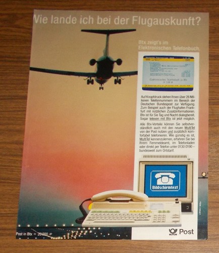 Seltene werbung bundespost - bundespost, btx