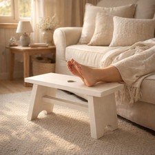 Hocker Holz Weiß Herz