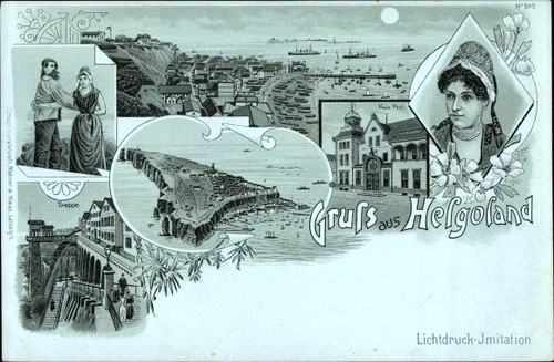 Mondschein litho nordseeinsel - litho,