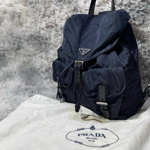 Prada navy nylon backpack - nylon,