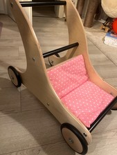 Sharky Lauflernwagen mit Bremssytsem  in der Farbe Natur mit Schwarz und Polster