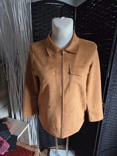 Schicke veloursleder jacke - veloursleder,
