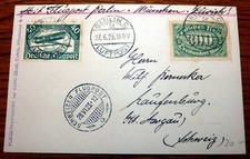 Luftpost AK Karte Berlin 1923 München Schweizer Flugpost AERO Zürich (3330