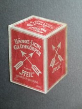 Antiker deutscher Werbepapier Scrap Diecut PFEIL Hänge Licht Gluhkorper Würfel