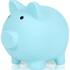 Mini Blaues Sparschwein Unzerbrechliches Kindersparschwein Kunststoff Spardos...