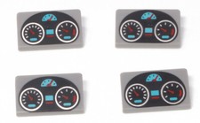 LEGO - 4 Dachsteine 30 Grad 1x2x2/3 mit Rund-Instrumenten / 85984pb289 NEUWARE