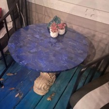 Halbedel- Stein Inlay Tisch