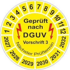 1000 Stück Prüfplaketten Geprüft nach DGUV V3 20mm ehemals BGV A3 BGVA3 5065 27