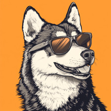 Wandtattoo Aufkleber Husky mit