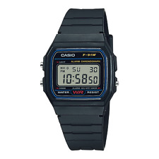 CASIO Herrenuhr Vintage Digital Resin Kunstharzglas Alarm Stoppuhr   F-91W-1YEG