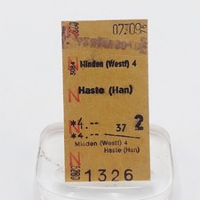 Fahrkarte Fahrschein Minden Haste Buchstabenkarte N 1976