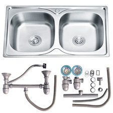 Doppelspüle 80CM Edelstahl