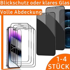 Blickschutz Panzerfolie Glas Für iPhone 16 15 14 13 12 11 Pro Max Displayschutz