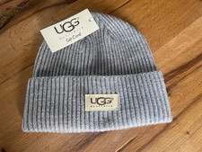 ★☆☆ UGG ☆☆★ Chunky Rib Strickmütze Mütze Beanie Grau Unisex Cotton NEU