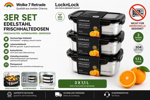 Locknlock 3er set - 3er, edelstahl