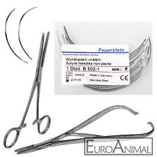 12 Stück Chirurgische Nähnadeln verschiedene Größen/ Arterienklemme/ Nadelhalter