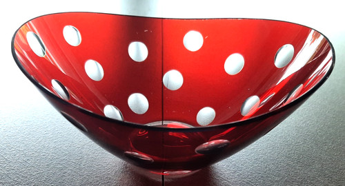 Vintage rote glasschale - vintage,
