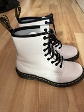 Dr Martens  W 1460 PAYTENT weiss Lack gr 39 NEU 8 Loch Stiefel Schnürstiefelette