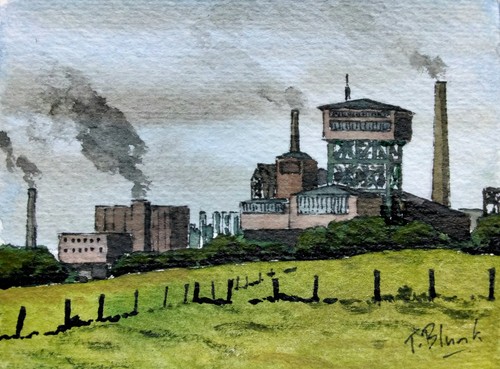Original aquarell zeche - -,