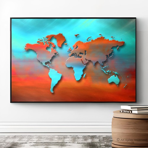 Leinwand bilder weltkarte - bilder,