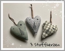 3Stoffherzen★Xmas★Tilda★handarbeit★Weihnachten★Skandinavisch Design★zauberfaden1