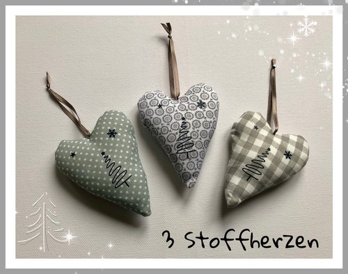 3Stoffherzen★Xmas★Tilda★