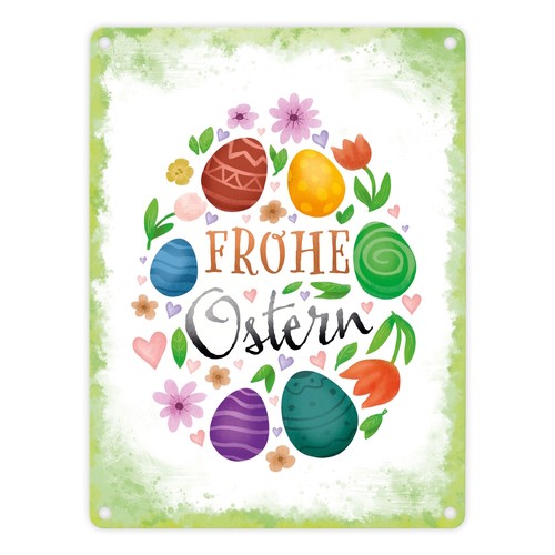 Frohe ostern metallschild - frohe,