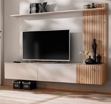 Wohnwand TV Schrank Lowboard Paneel Artisan Eiche Cashmere Sand 180 cm Madina