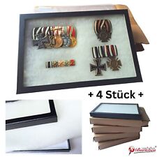 4 Stück Sammlervitrine Ordenvitrine Schaukasten klein Karton mit Echtglasscheibe