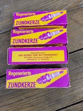 4x Zündkerze M14x225 Trabant Original DDR Regeneriert Isolator In OVP
