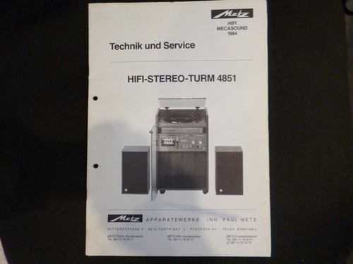 Original service manual - manual, metz