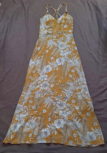 Maxikleid mehrfarbig gelb - maxikleid,