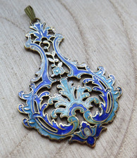 Jugendstil Anhänger mit Email Emaile 5,8 cm groß durchbrochenes Design TOP