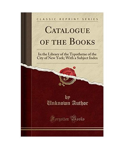 Catalogue the books in - catalogue, of