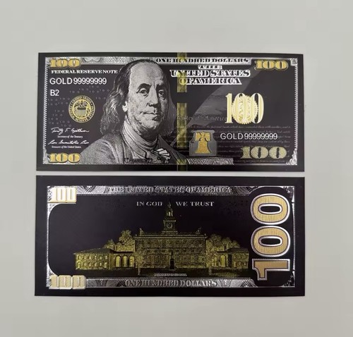 100 dollar gold banknote - -, gold-banknote