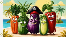 Fahne Flagge lustiges Piraten Gemüse 90 x 150 cm Hissfahne
