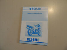 2000 Suzuki GSX R 750 Manuel d entretien conducteur du proprietaire 