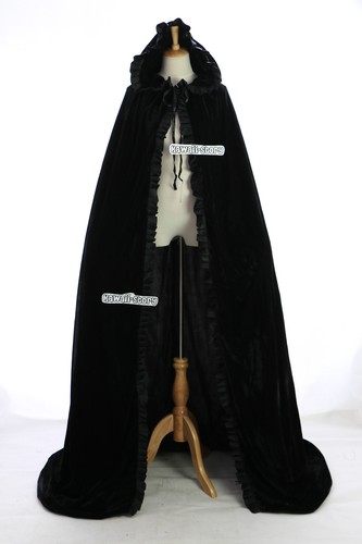 Cape schwarz black samt - cape-02,