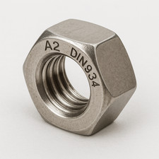 DIN 934 Sechskantmutter A2 Edelstahl - M1,6 bis M24 - Rostfrei, Normmutter V2A