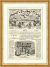 Der Triumphbogen des Constantin in Rom Italien Rundbögen Säulen Holzstich E 4993