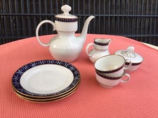 8 Teile Reichenbach Echt Kobalt Kaffeegeschirr Kanne, Tassen, Teller, Zudo, Sakä