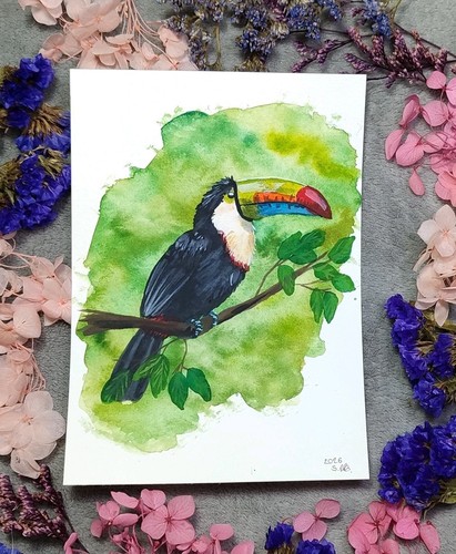 Tukan gemälde original - a6,