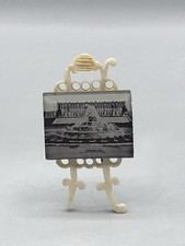 Antikes Knochen Miniatur Bild Schloss Herrenchiemsee Puppenstube Zubehör Alt Rar