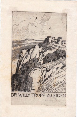 Exlibris bookplate radierung - bookplate,