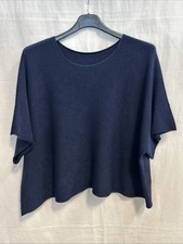 Damen Pullover Kurz Arm  Navi