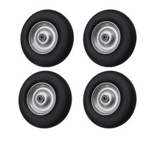 4 St. 4.80/4.00-8 PU Schubkarrenrad Stahlfelge Achse Pannensicher Rad Vollgummi 