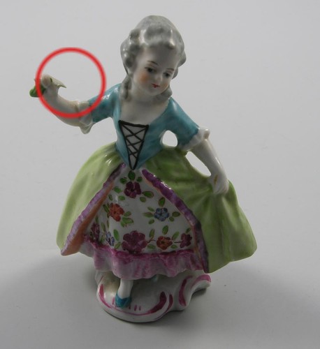 Porzellanfigur dame kleid - porzellanfigur, im