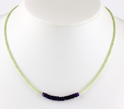 Peridot kette mit - , amethyst